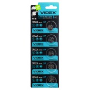 Батарейка, CR1220, літієва, таблетка, 3V, 5шт/уп, Videx